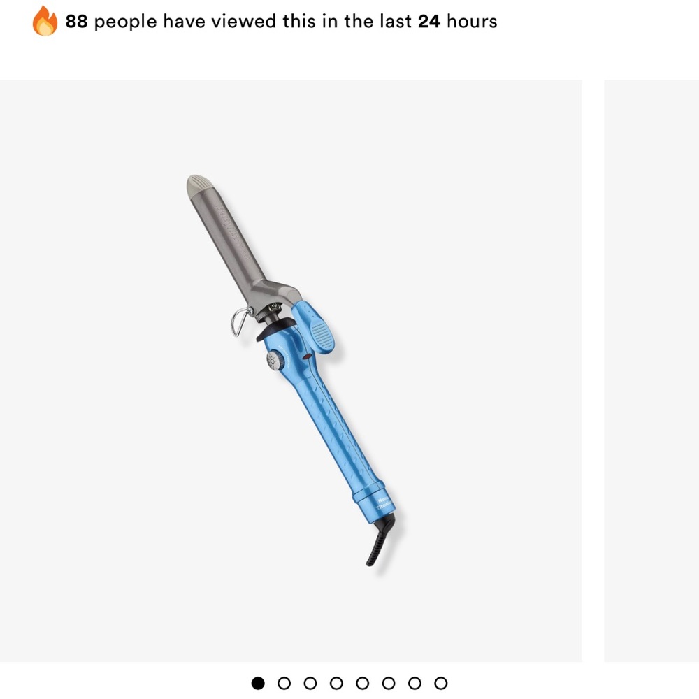 BABYLISS Pro Nano Titanium 1" used Blue Curling Iron